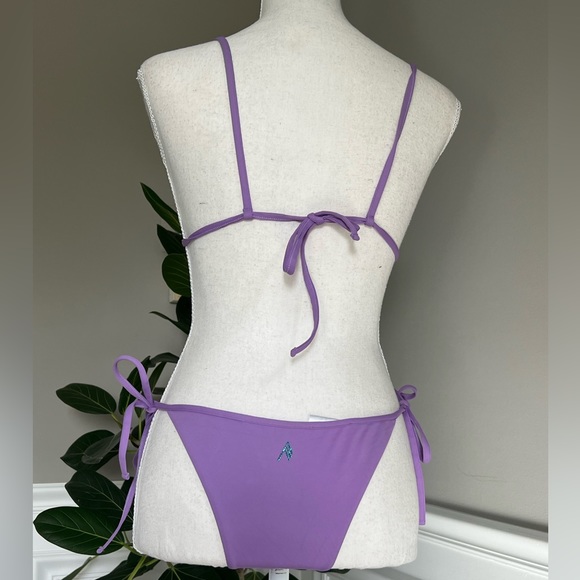 The Attico Triangle Two-Piece Swimsuit in Purple sz L - Picture 10 of 10